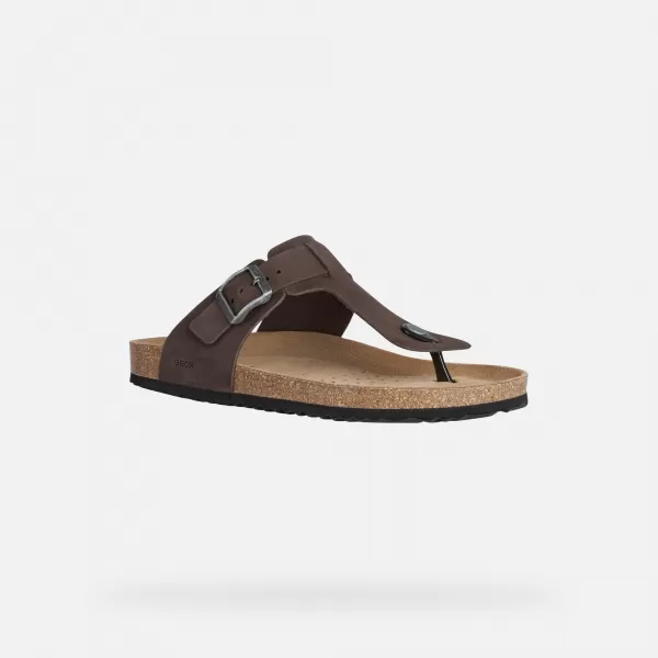  Férfi papucs GEOX SANDAL GHITA G002573 SÖTÉTBARNA 