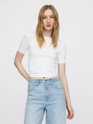 Női póló GAP MODAL CREW TEE 679172-01 FRISS FEHÉR