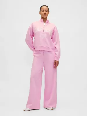 Női pulóver GAP LOGO HALF ZIP 852841-05 KANKALIN RÓZSASZÍN