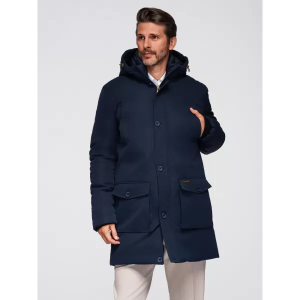  Férfi parka OMBRE OM-JAPJ-0287 SÖTÉTKÉK 