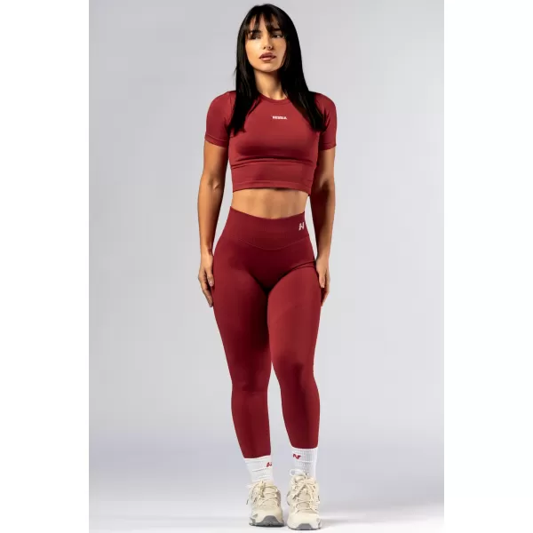  Varrat nélküli crop top rövid ujjú POWER 891 RED Nebbia 