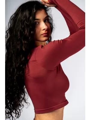 Varrat nélküli crop top hosszú ujjú POWER 892 RED Nebbia