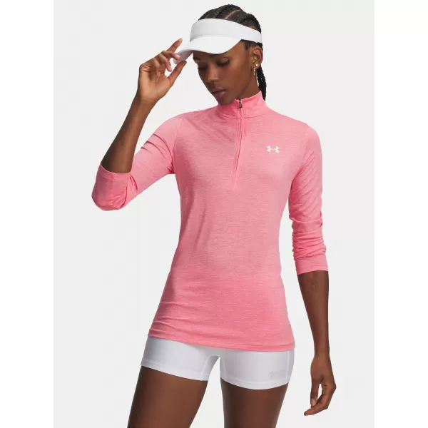  Női póló TECH 1/2 ZIP- TWIST 1384225-601 PINK Under Armour 