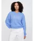 Női pulóver GAP LOGO WEDGE NECK SWEATSHIRT 714869-02 KÉK INGET