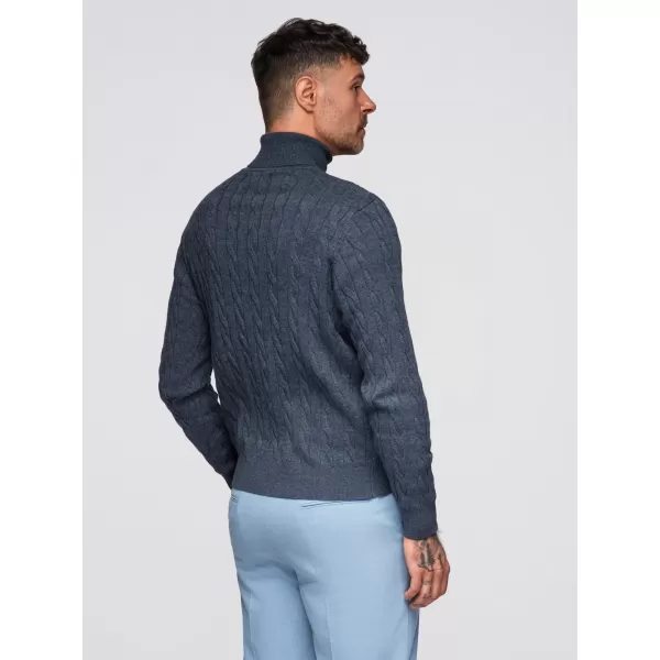  Férfi pulóver OMBRE OM-SWTN-0157 SÖTÉTKÉK 