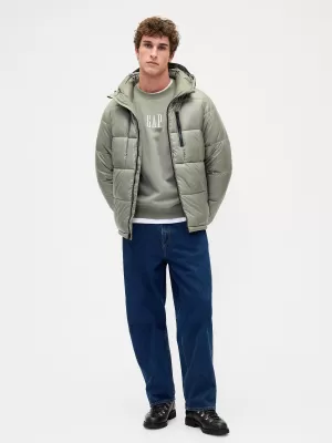 Férfi pulóver GAP CORP LOGO SWEATSHIRT 873445-02 MESCULEN ZÖLD