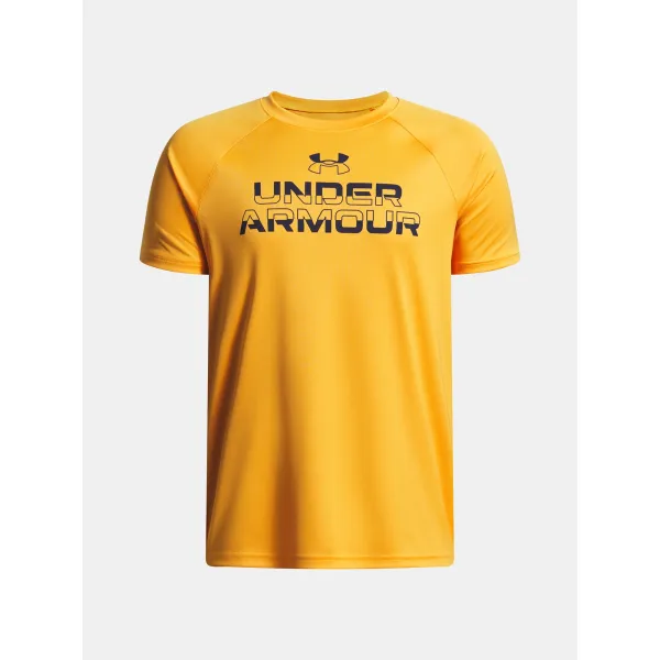  Fiú póló UNDER ARMOUR UA TECH SPLIT WORDMARK SS 1383010-793 NARANCS 