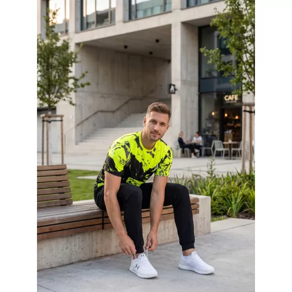 Prémium férfi póló ALTISPORT VOJ/ALM131TR01 FLUO SÁRGA/FEKETE 