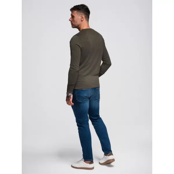  Férfi pulóver OMBRE OM-SWBS-0106 OLÍVA MELANZS 