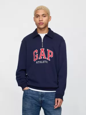 Férfi pulóver GAP POLO HALF ZIP SWEATSHIRT 744734-01 HADITENGERÉSZET EGYENRUHA