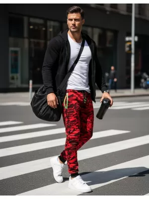 Férfi nadrág DSTREET UX3510 PIROS