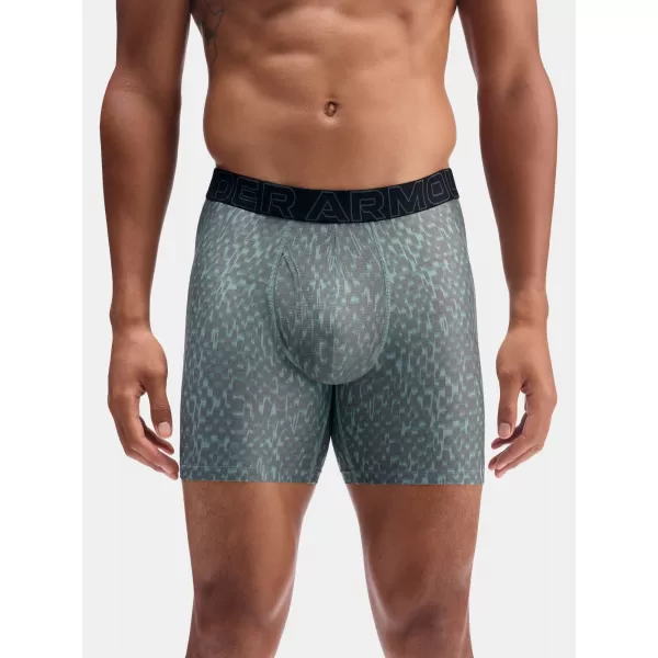  Férfi boxerek UNDER ARMOUR UA PERFORMANCE TECH - PRINT 6IN - 1PK 1383875-477 KÉK 
