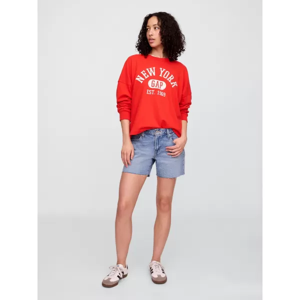  Női pulóver GAP LOGO SWEATSHIRT 769308-01 PLAKÁT PIROS 