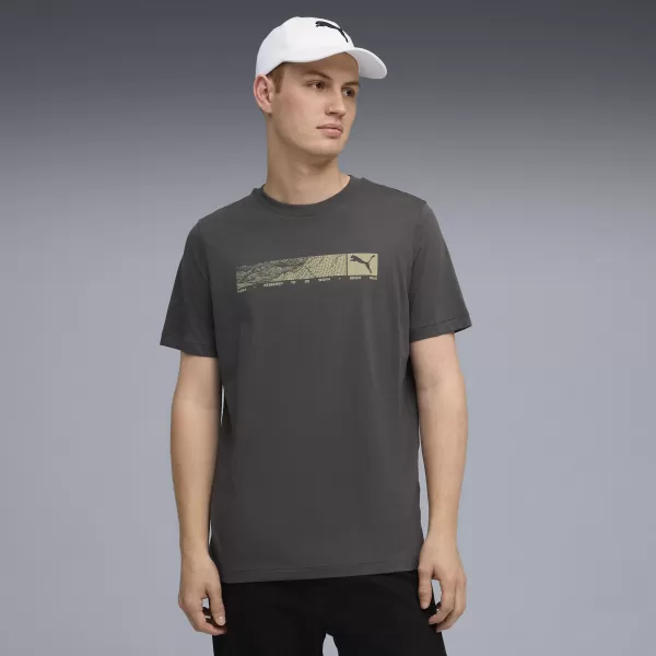  Férfi póló PUMA TECH GRAPHIC TEE 688227-44 SÖTÉTSZÜRKE 