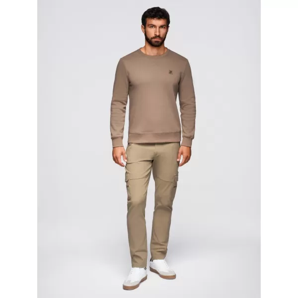  Férfi pulóver OMBRE OM-SSNZ-0243 VILÁGOSBARNA 