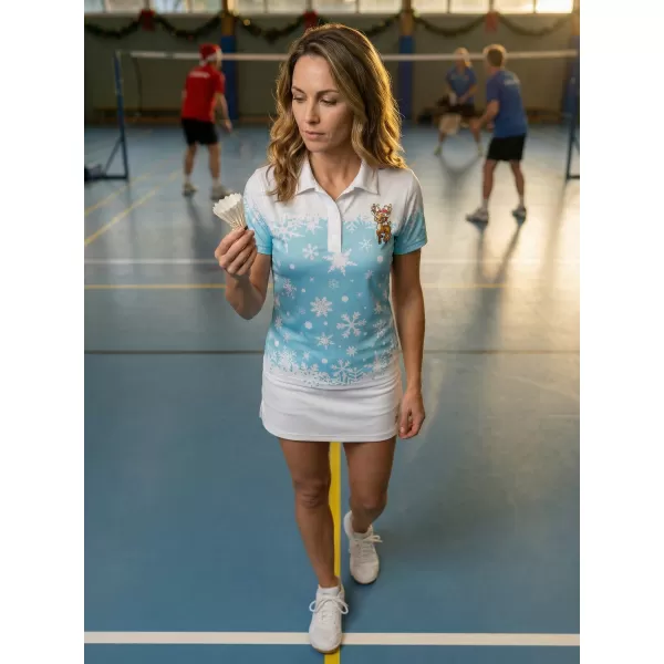  Női karácsonyi póló prémium gallérral ALTISPORT VOJ/ALWVN3TR05 KÉK 