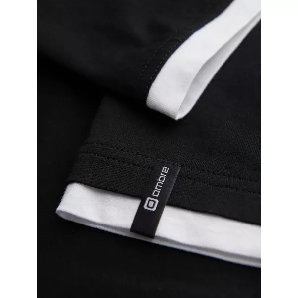  Férfi póló OMBRE OM-TSCT-0256 FEKETE 