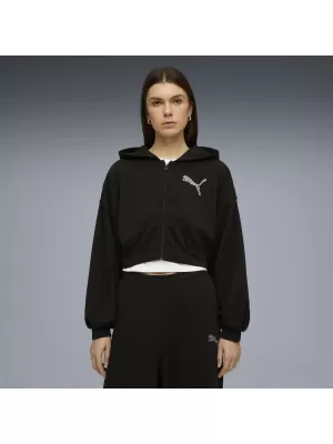 Női pulóver PUMA ESS GRAPHIC BEDAZZLED HOODIE 635394_01 PUMA FEKETE