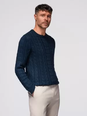 Férfi pulóver OMBRE OM-SWSW-0173 SÖTÉTKÉK