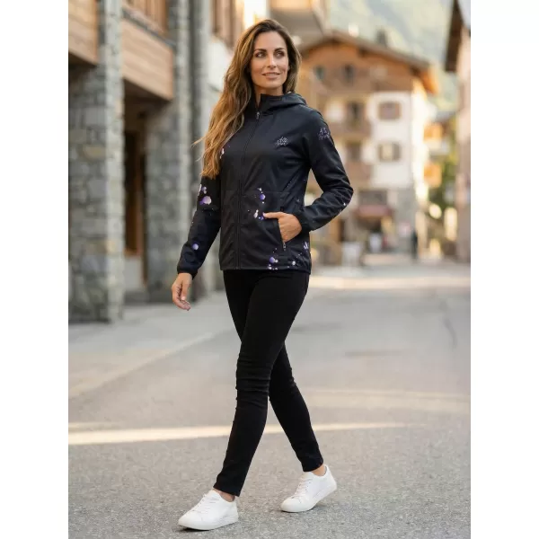  Női prémium softshell kabát ALTISPORT VOJ/ALW077JACK01 FEKETE/LILA 