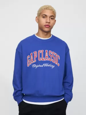 Férfi pulóver GAP CLASSIC LOGO SWEATSHIRT 744748-02 VAKÍTÓ KÉK