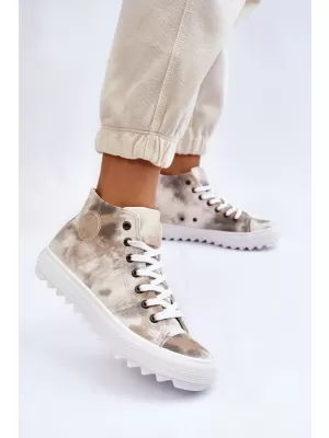 Női tornacipő BIG STAR LL274047 WHITE/OLIVE Big Star Shoes