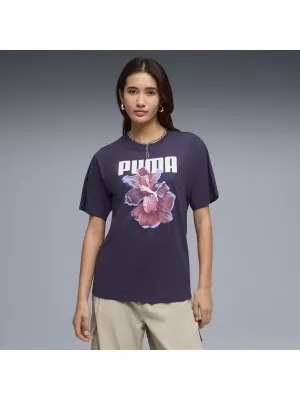 Női póló PUMA GRAPHICS RELAXED TEE BETTER 691908_64 MÉLY SZILVA