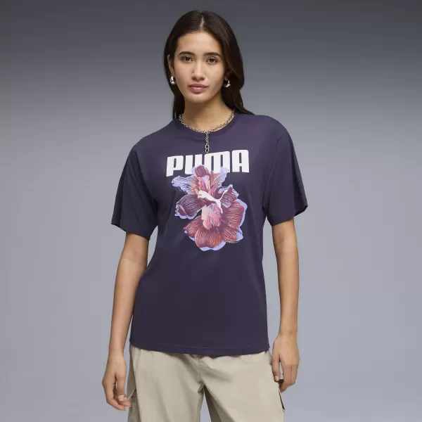  Női póló PUMA GRAPHICS RELAXED TEE BETTER 691908_64 MÉLY SZILVA 