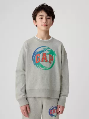 Gyermek pulóver GAP LOGO SWEATSHIRT 406762-00 VILÁGOS HANGASZÜRKE