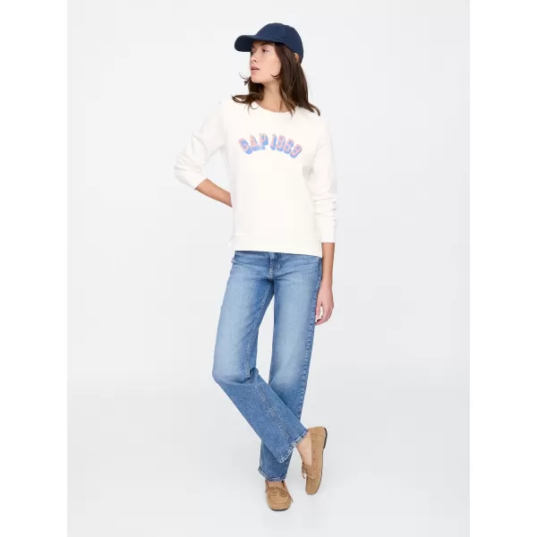  Női pulóver GAP LOGO CREWNECK SWEATSHIRT 744529-03 ÚJ TÖRTFEHÉR 