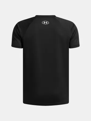 Fiú póló UNDER ARMOUR UA TECH SPLIT WORDMARK SS 1383010-004 FEKETE