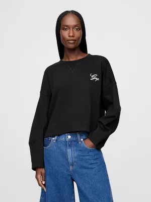 Női pulóver GAP LOGO HORSESHOE SWEATSHIRT 767368-01 IGAZ FEKETE