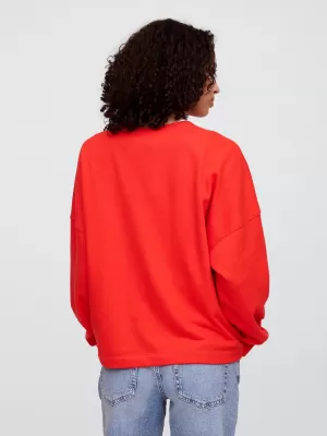 Női pulóver GAP LOGO SWEATSHIRT 769308-01 PLAKÁT PIROS