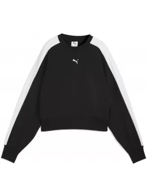 Női pulóver PUMA T7 OVER-OVERSIZED CREW 633439-01 PUMA FEKETE