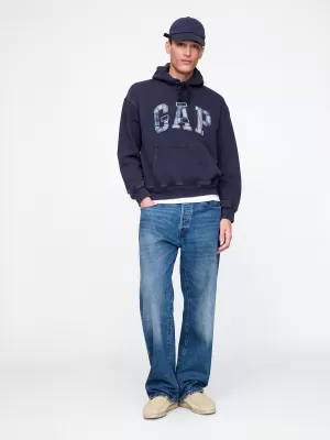 Férfi pulóver GAP PATCHWORK LOGO PULLOVER HOODIE 745196-00 HADITENGERÉSZET EGYENRUHA