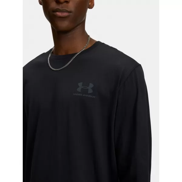  Férfi póló UNDER ARMOUR UA SPORTSTYLE LEFT CHEST LS 1329585-002 FEKETE 