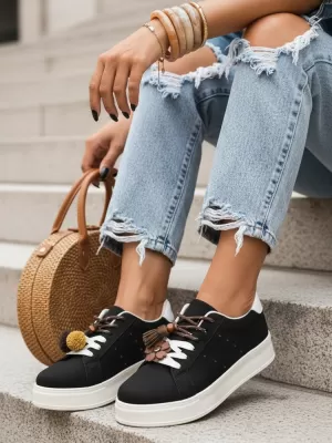 Női cipők DSTREET ZY1418 FEKETE