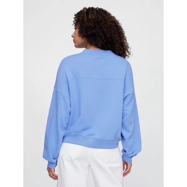  Női pulóver GAP LOGO WEDGE NECK SWEATSHIRT 714869-02 KÉK INGET 