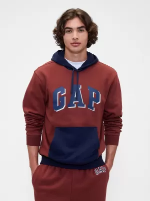 Férfi pulóver GAP LOGO PULLOVER HOODIE 795560-00 ÉGETT ROZSDASZÍN