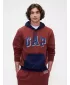 Férfi pulóver GAP LOGO PULLOVER HOODIE 795560-00 ÉGETT ROZSDASZÍN