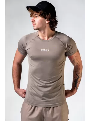 Varrat nélküli póló rövid ujjal POWER 900 LIGHT BROWN ASH Nebbia