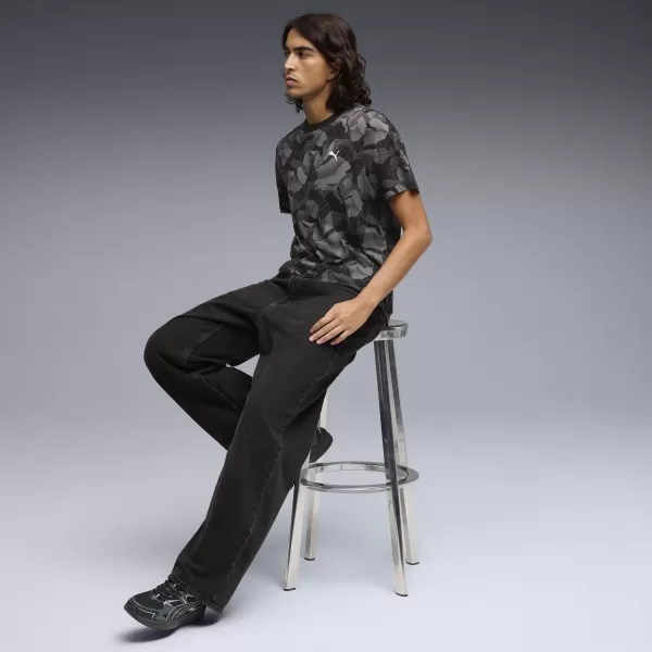  Férfi póló PUMA ESS LOGO LAB AOP TEE 692027_01 PUMA FEKETE 