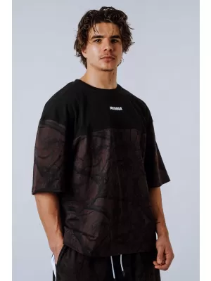 Túlméretes póló POWER 898 DARK BROWN CAMO Nebbia