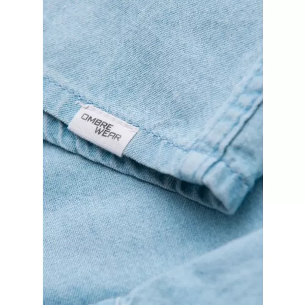  Férfi ing OMBRE OM-SHDS-0210 VILÁGOSKÉK 