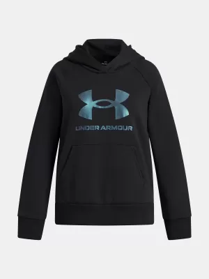 Lány pulóver UNDER ARMOUR UA RIVAL FLC SHIMMER HDY 6004118-005 FEKETE
