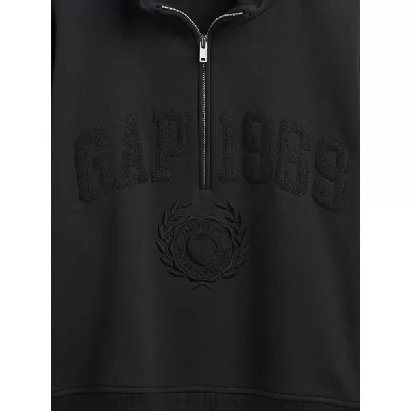  Női pulóver GAP LOGO HALF ZIP 852841-01 HOLDTALAN ÉJSZAKA 