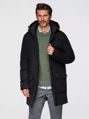 Férfi parka OMBRE OM-JAPJ-0287 FEKETE