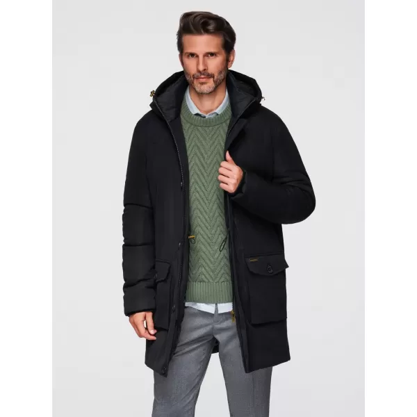  Férfi parka OMBRE OM-JAPJ-0287 FEKETE 