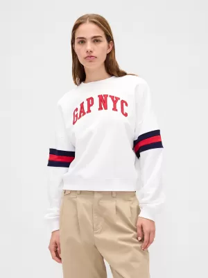 Női pulóver GAP LOGO SWEATSHIRT 799272-04 ÚJ TÖRTFEHÉR