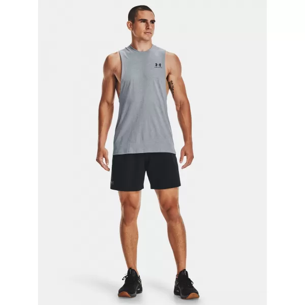  Férfi felső UNDER ARMOUR LEFT CHEST CUT OFF TANK 1329286-035 SZÜRKE 